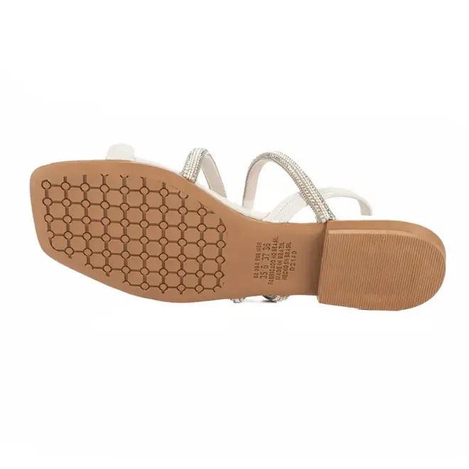 Sandália Flats Mississipi Gelo e Cristal Feminina