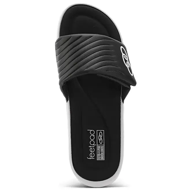 Chinelo Slide Olympikus Preto e Branco Masculino