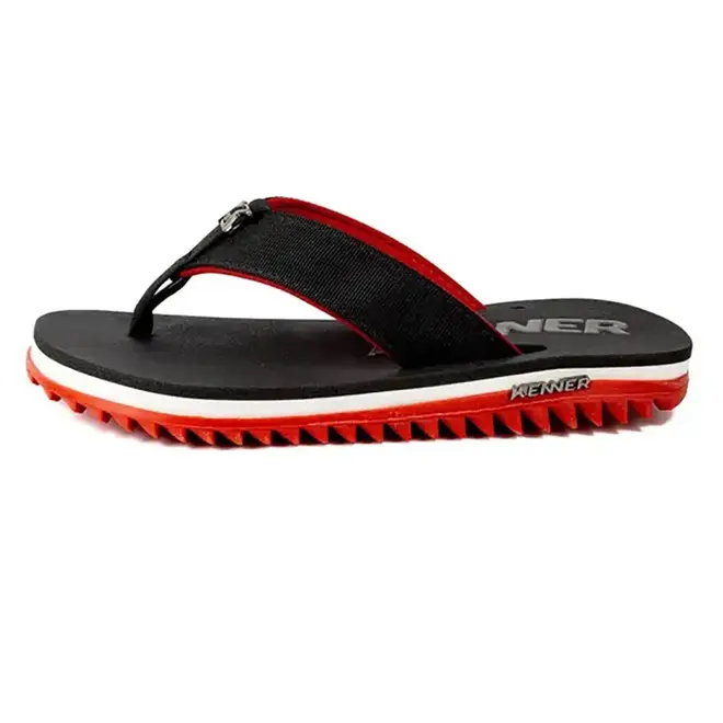 Chinelo Dedo Kenner Kivah Line Preto e Laranja Masculino