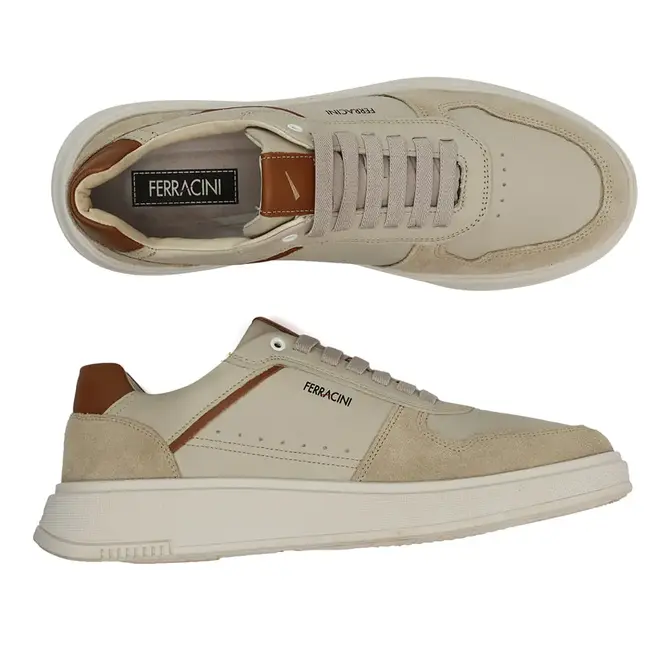 Tênis Casual Sola Caixa Ferracini Logan Cinza Claro Masculino