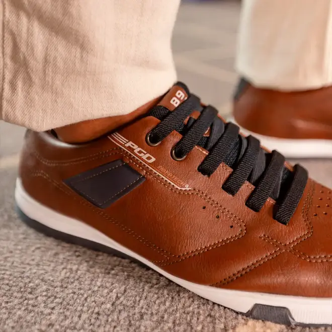 Sapatênis Casual Pegada Marrom e Azul Masculino