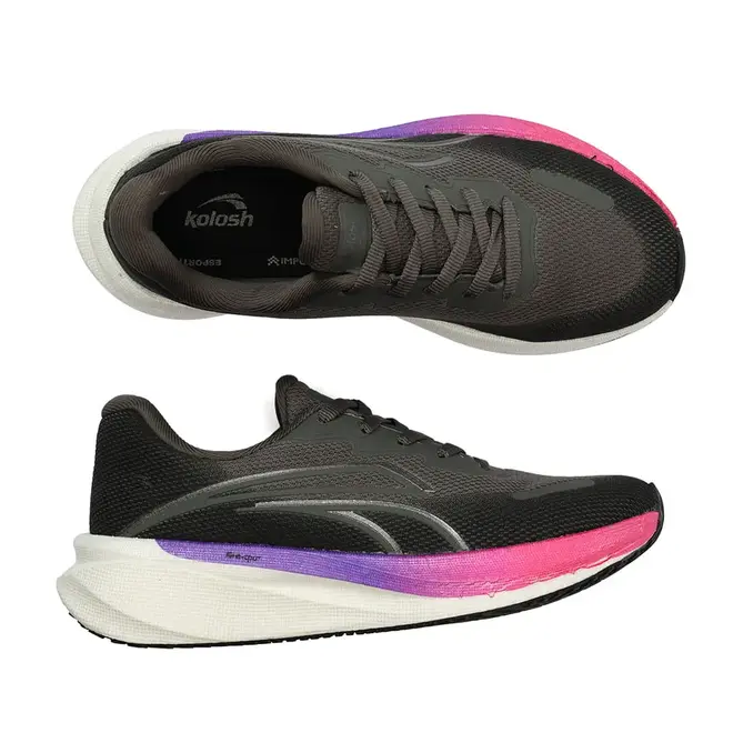 Tênis de Treino Kolosh Preto e Cinza Feminino