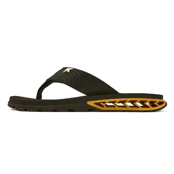 Chinelo Dedo Kenner Rakka Preto e Dourado Masculino