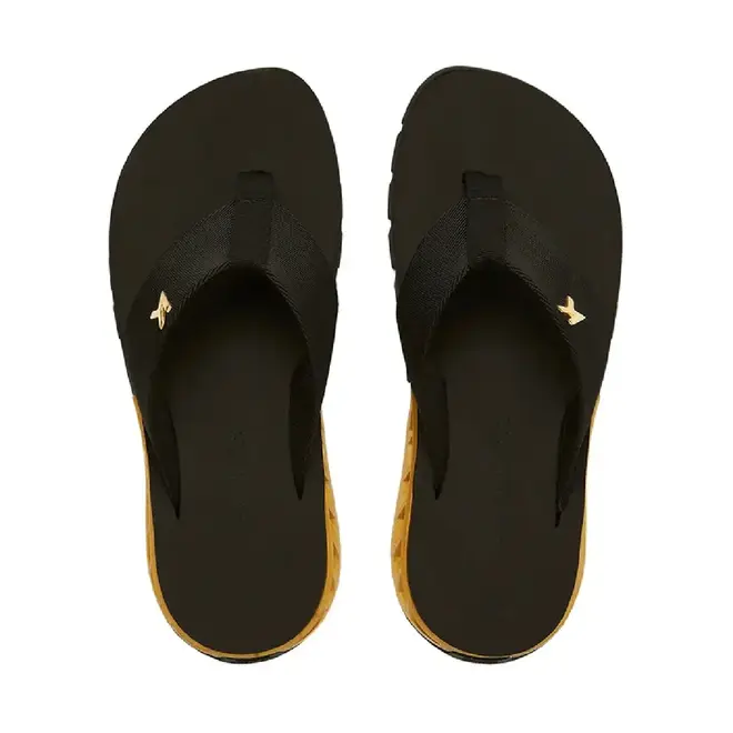 Chinelo Dedo Kenner Rakka Preto e Dourado Masculino