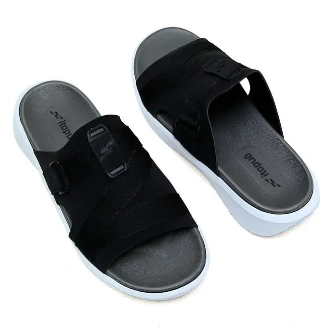 Chinelo Slide Itapuã Preto e Branco Masculino