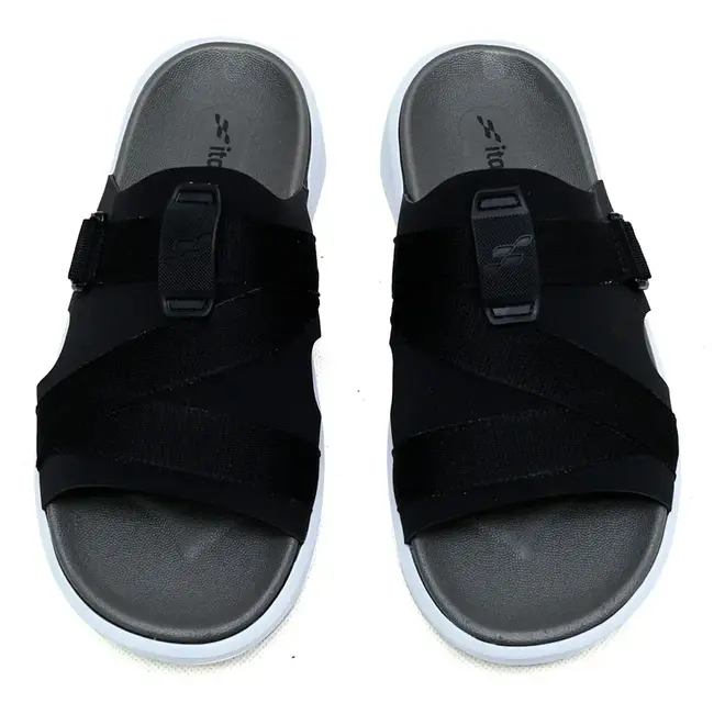 Chinelo Slide Itapuã Preto e Branco Masculino