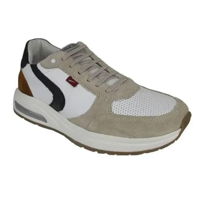 Tênis Casual Sola Caixa Ferracini Vyper Branco e Areia Masculino
