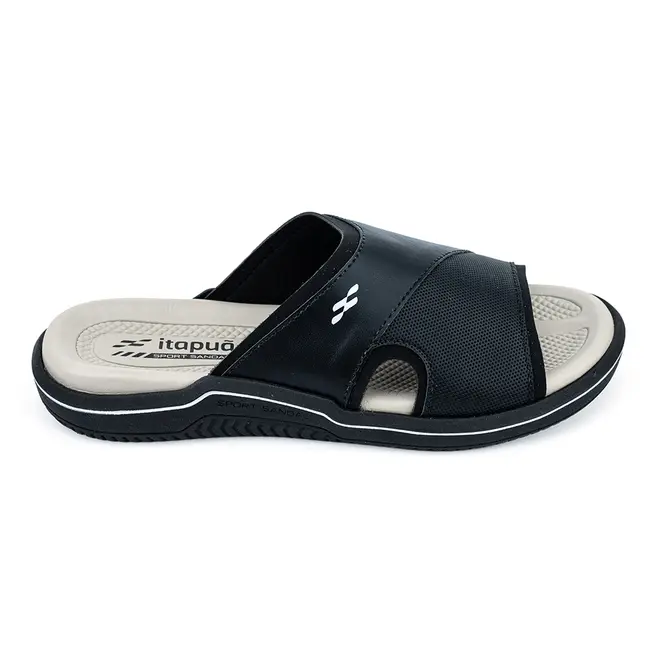 Chinelo Slide Itapuã Preto e Cinza Masculino