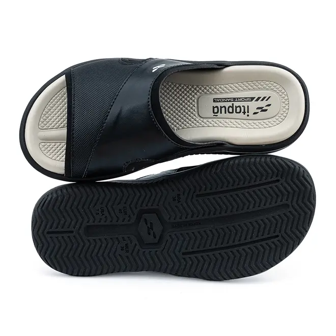 Chinelo Slide Itapuã Preto e Cinza Masculino