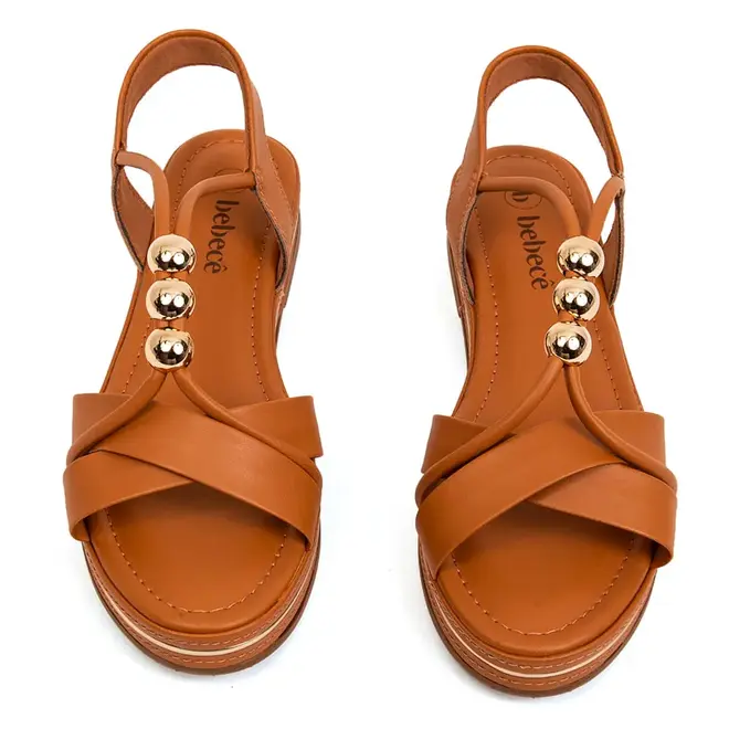 Rasteira Flatform Bebecê Mel Feminina