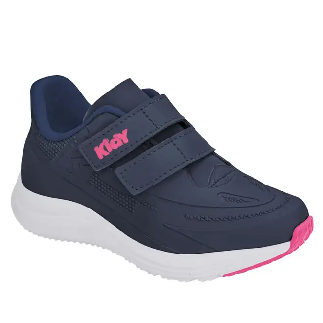 Tênis Casual Kidy Marinho e Pink Menina Juvenil