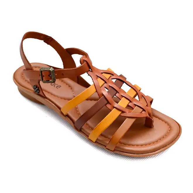 Sandália Flats New Face Damasco Mix Feminina