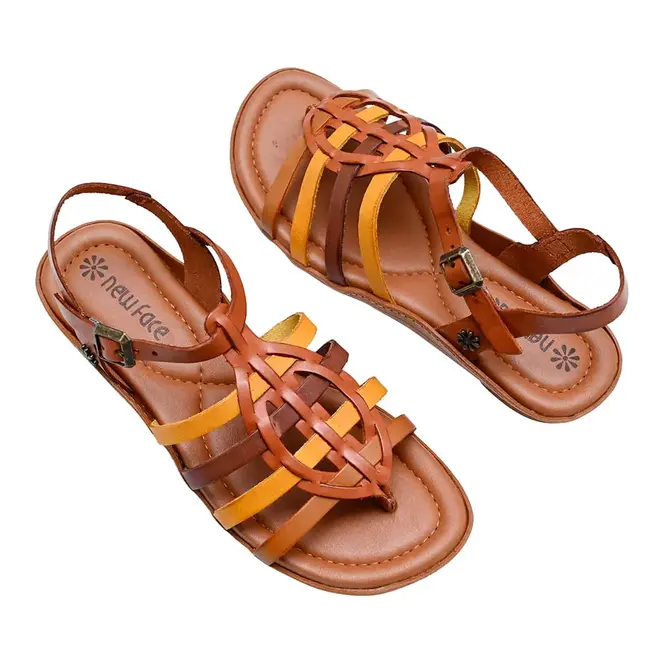 Sandália Flats New Face Damasco Mix Feminina