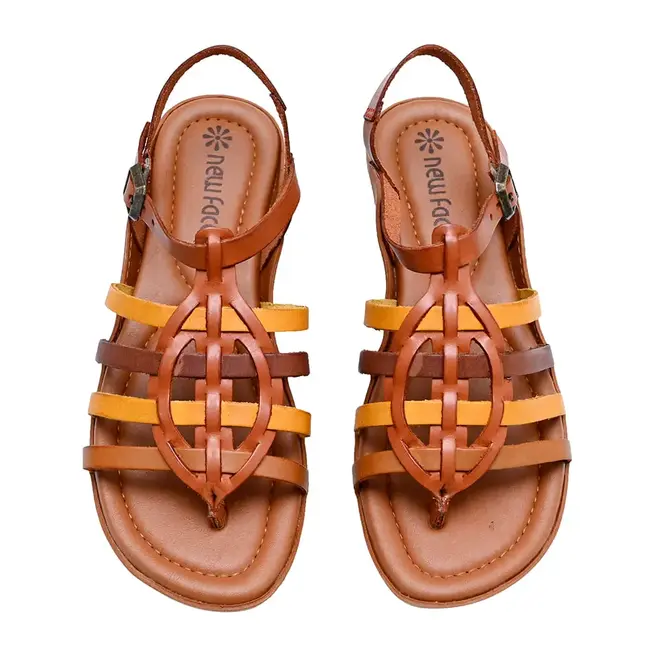 Sandália Flats New Face Damasco Mix Feminina