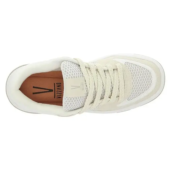 Tênis Casual Sola Caixa Vizzano Branco e Bege Feminino