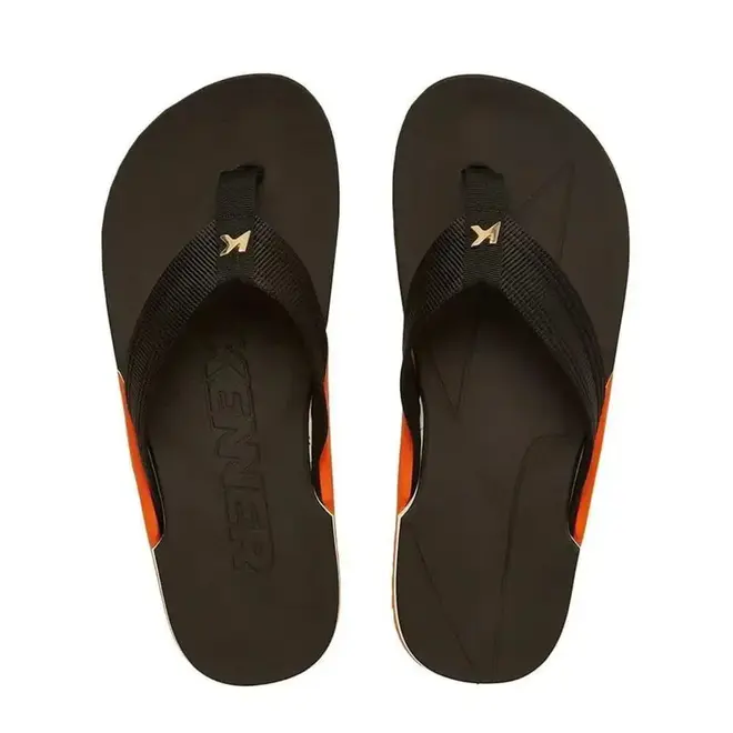 Chinelo Dedo Kenner NK6 Pro Preto e Laranja Masculino