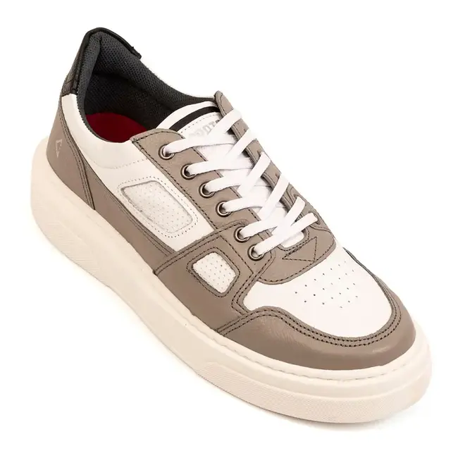 Tênis Casual Sola Caixa Crato Cinza e Branco Masculino