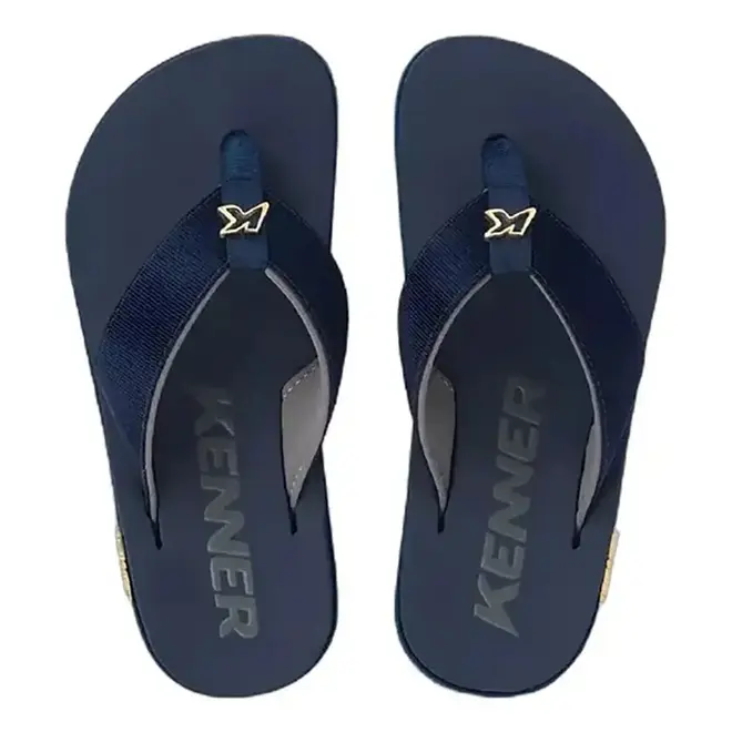 Chinelo Dedo Kenner Kivah Preto e Azul Masculino