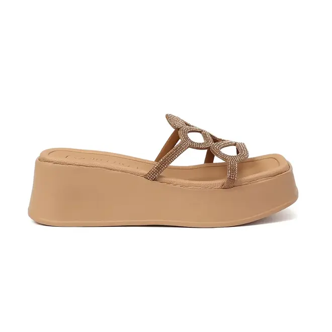 Tamanco Anabela Beira Rio Nude Feminino