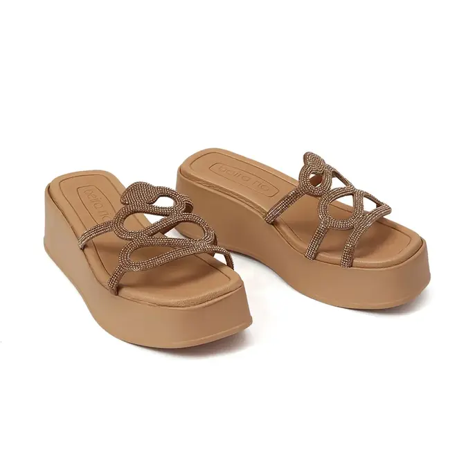 Tamanco Anabela Beira Rio Nude Feminino
