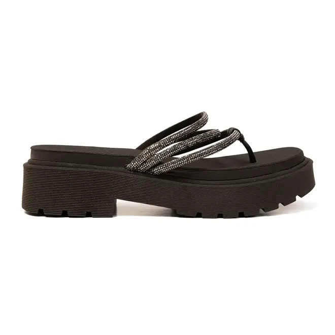 Papete Rasteira Vizzano Preto Feminina