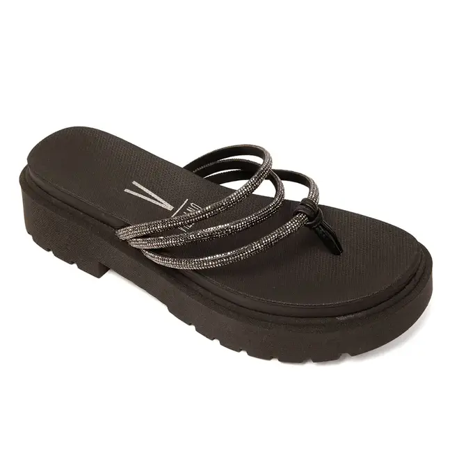 Papete Rasteira Vizzano Preto Feminina