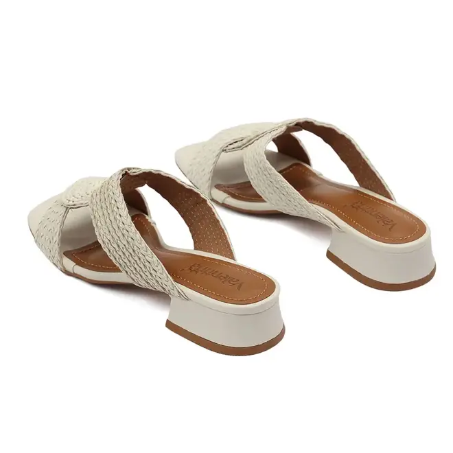 Tamanco Salto Valentina Off White Feminino