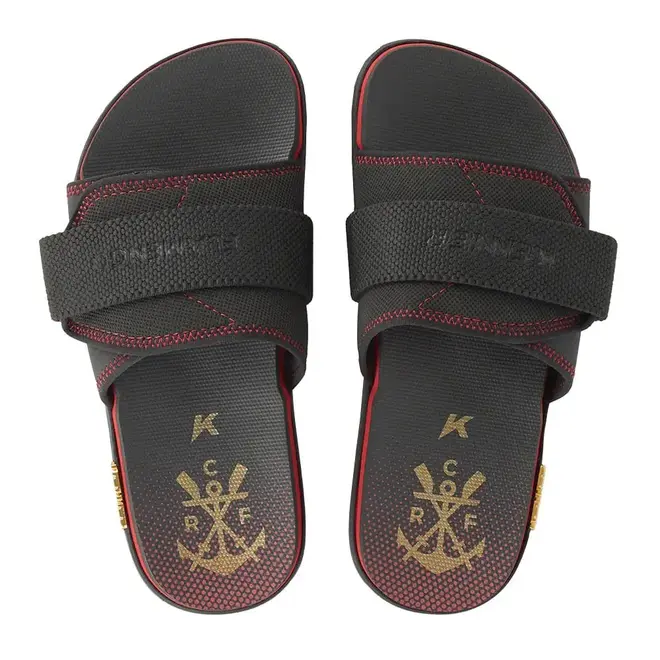 Chinelo Slide Kenner Kivah Slide Preto e Vermelho Masculino