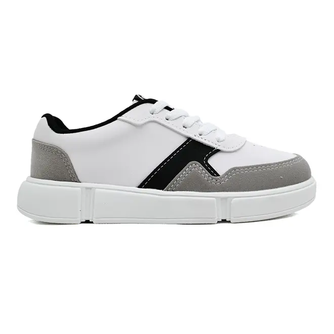 Tênis Casual Molekinho Branco e Preto Juvenil Masculino