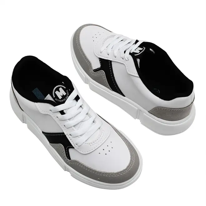 Tênis Casual Molekinho Branco e Preto Juvenil Masculino