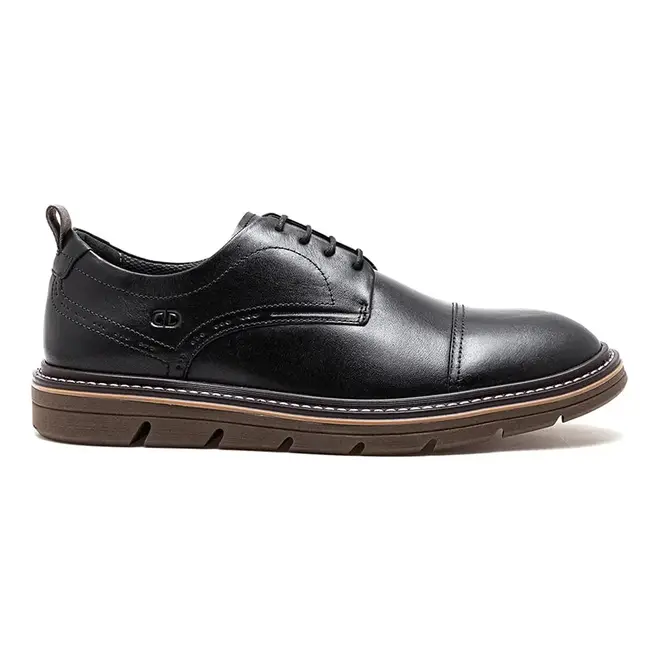 Sapato Casual Democrata Jeff Preto Masculino