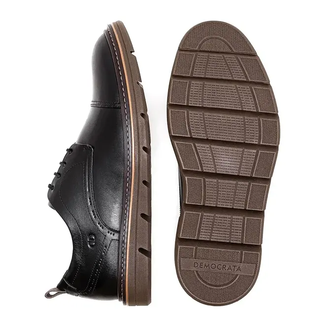 Sapato Casual Democrata Jeff Preto Masculino