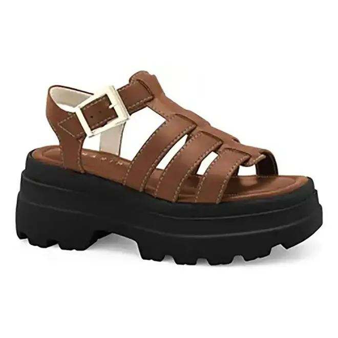 Rasteira Flatform Ramarim Toffee Feminino