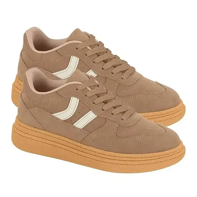 Tênis Casual Sola Caixa Moleca Nude Feminino
