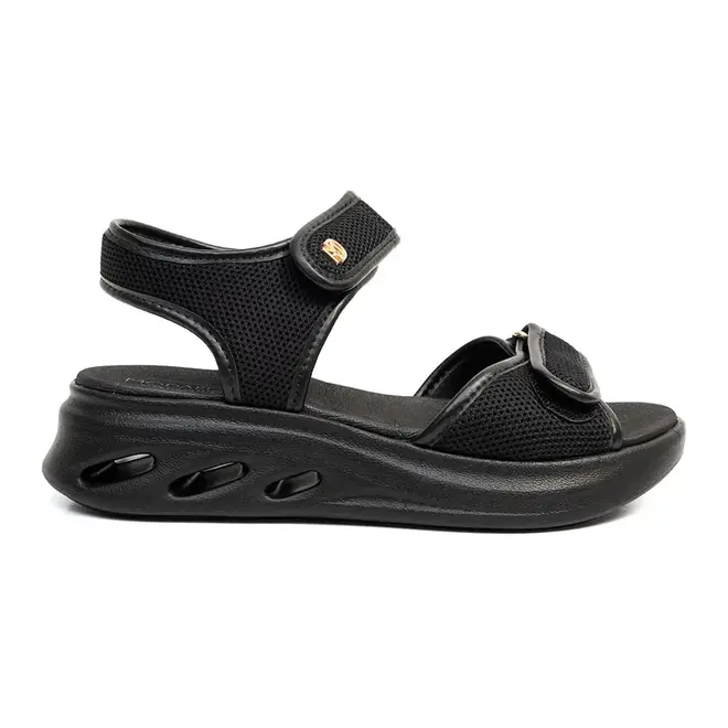 Papete Rasteira Modare Preto Feminino