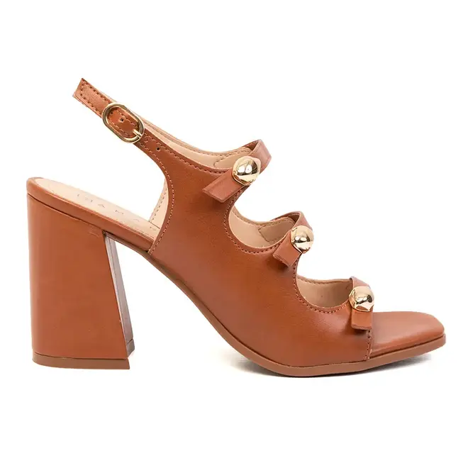 Sandália Salto Ramarim Toffee Feminino